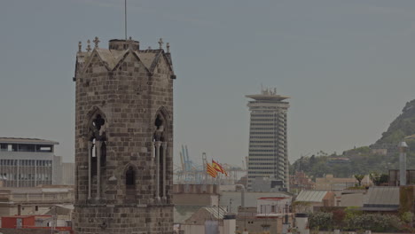 Vista-Del-Horizonte-De-Barcelona-Desde-Un-Punto-Panorámico-Alto-En-El-Centro-De-La-Ciudad