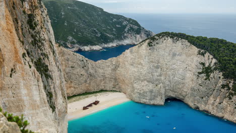 Naufragio-Del-Navío-Navagio-En-Zakynthos,-Grecia