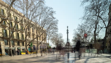 Las-Ramblas-Menschenmenge-Zeitraffer-Barcelona-Spanien.