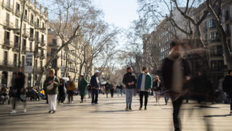 Las-Ramblas-Menschenmenge-Zeitraffer-Barcelona-Spanien.