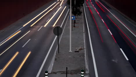 Vehicle-light-trails-on-road