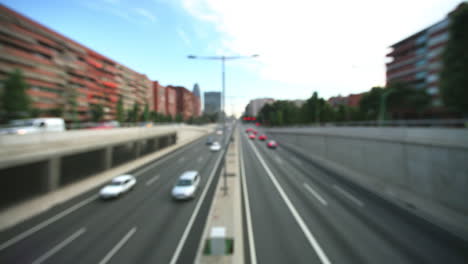 Barcelona-city-timelapse-at-underpass