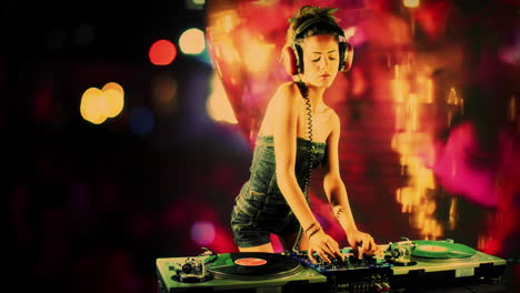 DJ-Femenina-Con-Platos-Giratorios