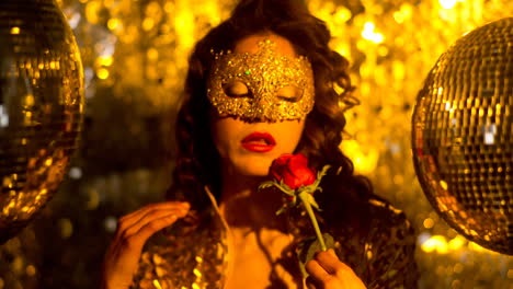 Woman-with-gold-masquerade-mask-dancing