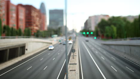 Barcelona-city-timelapse-at-underpass