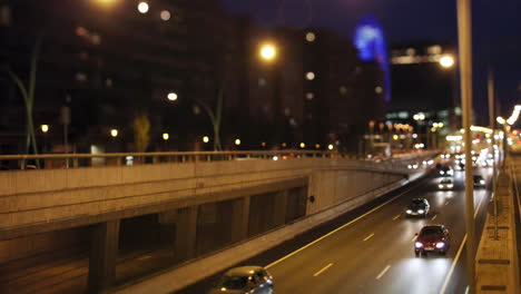 Barcelona-city-timelapse-at-underpass