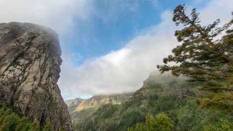 Timelapse-of-roque-agando-la-gormera-with-beautiful-sky