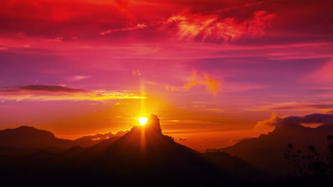 Roque-Nublo-Auf-Gran-Canaria,-Sonnenuntergang-Im-Zeitraffer