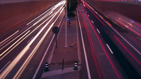 Vehicle-light-trails-on-road