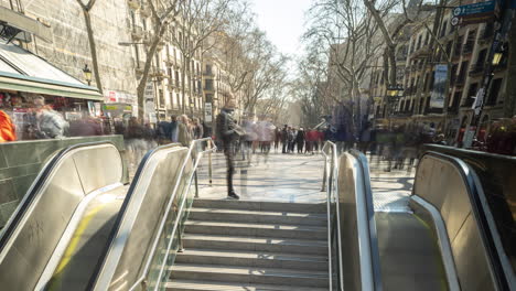 Las-Ramblas-Menschenmenge-Zeitraffer-Barcelona-Spanien.