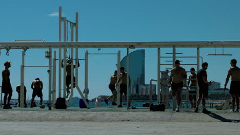 outdoor-gym-on-barcelona-beach