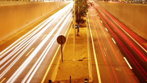 Vehicle-light-trails-on-road