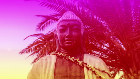 A-buddha-statue-with-passing-clouds