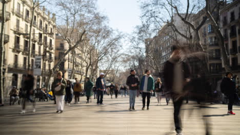 Las-Ramblas-Menschenmenge-Zeitraffer-Barcelona-Spanien.