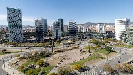 Skyline-Von-Barcelona-Vom-Placa-Europa-Aus