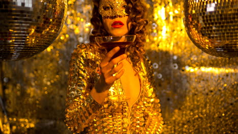 Woman-with-gold-masquerade-mask-dancing