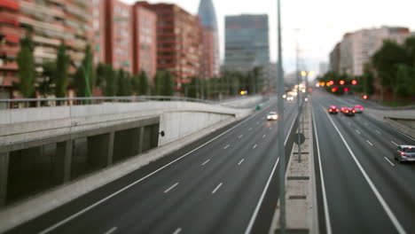 Barcelona-city-timelapse-at-underpass