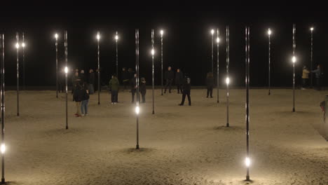 Lights-in-the-beach-at-night