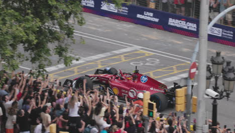 Forumla-1-race-cars-on-streets-of-barcelona