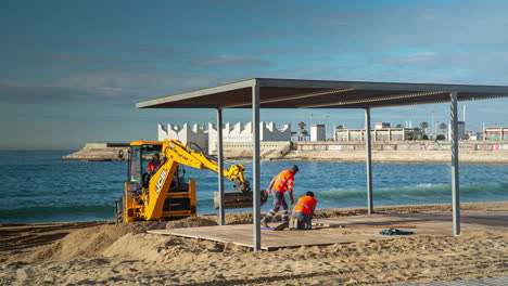 Strand-In-Barcelona-Nach-Der-Sperrung