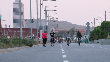 cycling-on--car-free-roads-in-barcelona