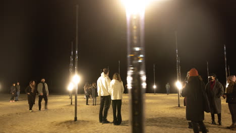 Lights-in-the-beach-at-night