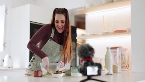 Kitchen,-video-camera-and-influencer-cooking