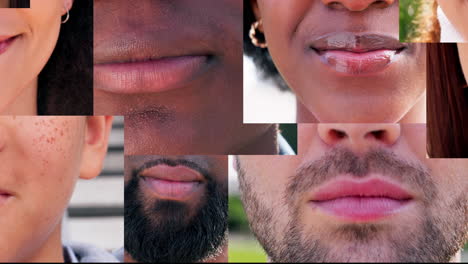 Vielfalt,-Zähne-Und-Mundcollage-Mit-Menschen