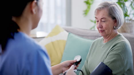 Blood-pressure,-test-and-nurse-help-senior-woman