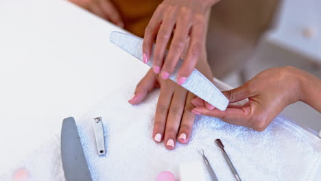 Hands-on-woman-at-spa,-manicure
