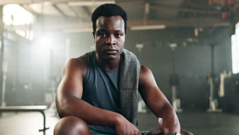 Face,-gym-and-black-man-with-fitness
