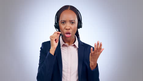 Call-center,-headphones-and-woman-for-customer
