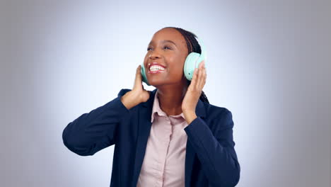 Business-woman,-headphones