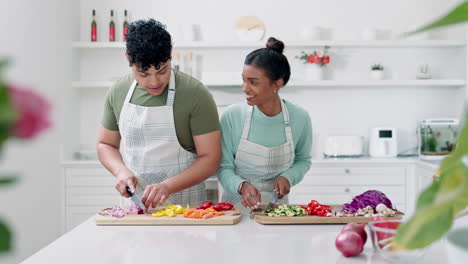 Cooking,-couple-and-love-with-kitchen