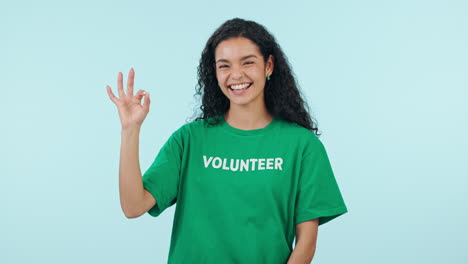 Face,-woman-and-volunteer-with-sign