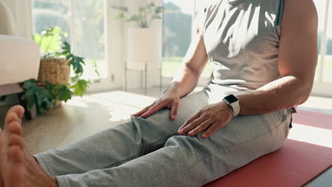 Man,-yoga-and-stretching-for-home-meditation