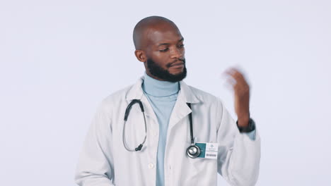 Comparison,-black-man-or-doctor-palm-gesture