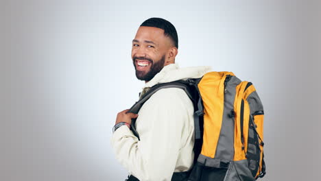 Man,-backpack-and-hiking,-face