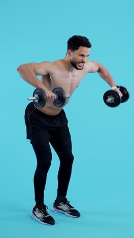 Workout,-gym-and-man-with-dumbbell-for-fitness