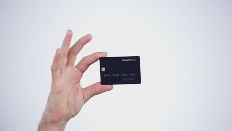 Hand,-money-and-closeup-of-credit-card-in-a-studio