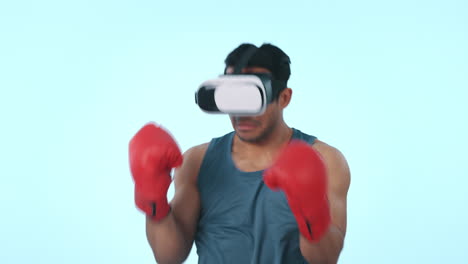 Man,-boxing-and-virtual-reality-glasses-by-studio