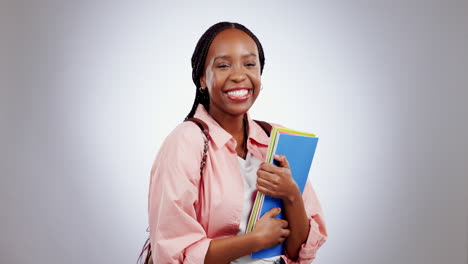 Woman,-student-and-books-for-education