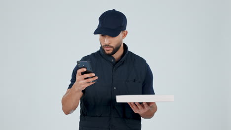 Delivery-man,-pizza-and-phone-for-e-commerce