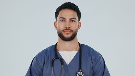 Enfermera-Médica,-Retrato-Y-Un-Hombre-En-El-Estudio