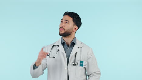 Doctor,-man-and-pointing-up-for-healthcare