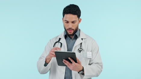 Gesundheitswesen,-Arzt-Und-Tablet-Für-Online