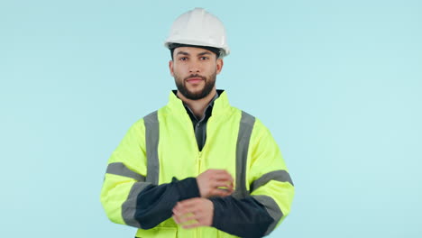 Face,-engineer-and-man-with-arms-crossed-in-helmet