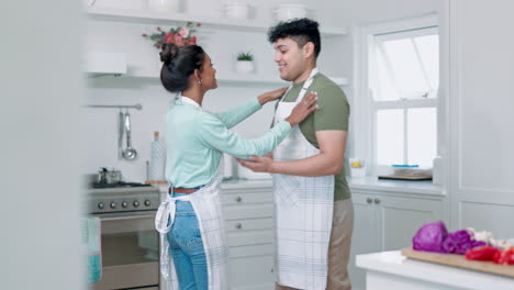 Love,-food-and-couple-dance-in-a-kitchen