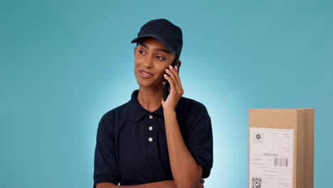 Phone-call,-box-of-courier