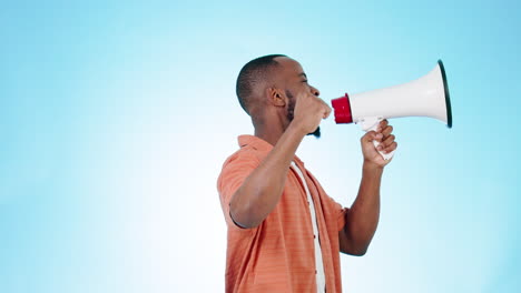 Black-man-with-megaphone-at-protest-and-fight